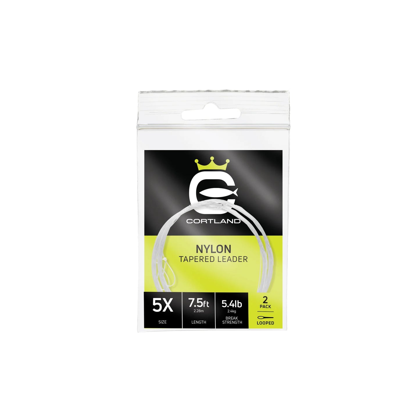 Nylon Tapered Leader - 5X - 7.5ft - 2 Pack - Cortland